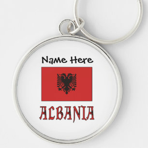 Chaveiro Albânia e Bandeira albanesa com seu nome