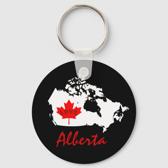 Chaveiro Alberta Customize Love Canada província (Frente)
