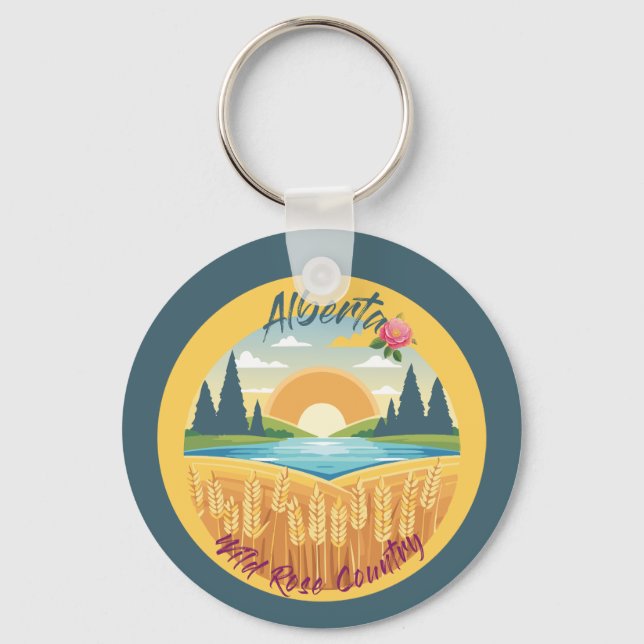 Chaveiro Alberta: País Rosa selvagem (Frente)