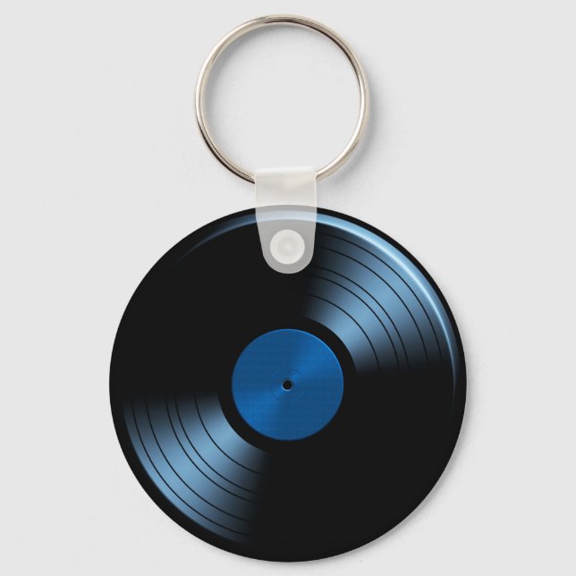Chaveiro Álbum de Registro de Vinilo Retroativo em Azul (Frente)