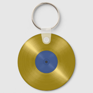 Chaveiro Álbum Dourado do Vinyl Record