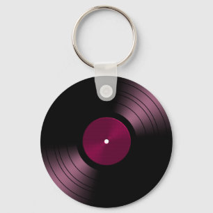 Chaveiro Álbum gravado de vinil no rosa