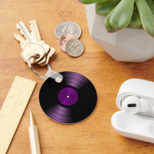 Chaveiro Álbum Retro Vinil Record em Púrpura