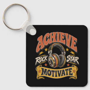 Chaveiro Alcance a Motivação de Estrela do Rock Pulseira de