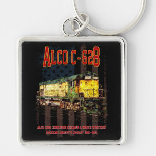 Chaveiro Alco C-628 Locomotiva Diesel e bandeira americana