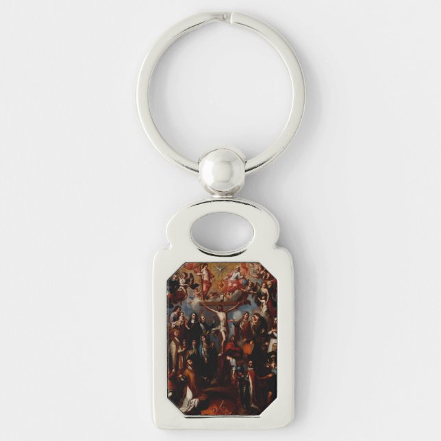 Chaveiro Alegoria da Crucificação com Santos Jesuítas (Frente)