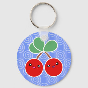 Chaveiro alegre de Kawaii das cerejas