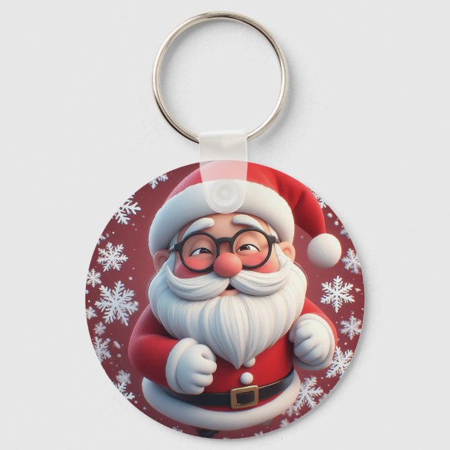 Chaveiro 🎅 Alegre Floco de Neve de Natal Charme de Férias (Frente)