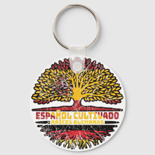 Chaveiro Alemanha Espanha Espanha Bandeira Raízes da Árvore