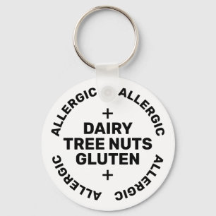 Chaveiro Alergênio de contato de emergência preto branco si