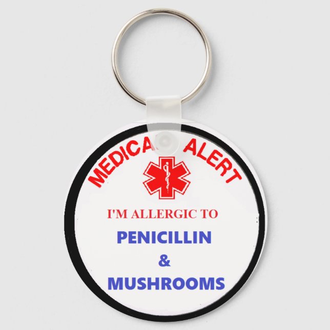 Chaveiro alergia a medicamentos de alerta médico (Frente)