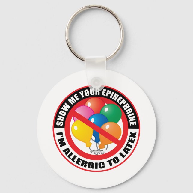 Chaveiro Alergia ao látex (Frente)