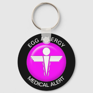 Chaveiro Alergia do ovo Alerta médico rosa