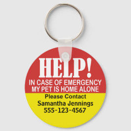 Chaveiro Alerta de Emergência Meu Pet está sozinho em casa