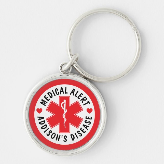 Chaveiro Alerta Médico Doença de Addison - Personalizado (Frente)
