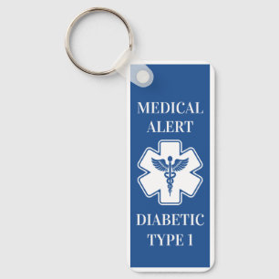 Chaveiro Alerta Médico Personalizado Diabete ICE Emergência