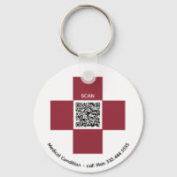 *~* Alerta Médico Vermelho ICE QR AP38 Cruz