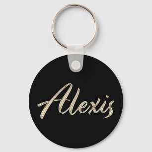 Chaveiro Alexis Name Whitegold Button Schlüsselanhänger