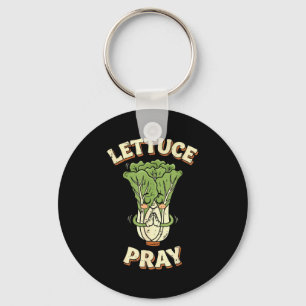 Chaveiro Alface Reze Punção de Legume Fofo Fé Humor Homens