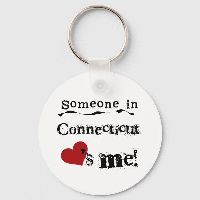 Chaveiro Alguém Em Connecticut Me Ama (Frente)