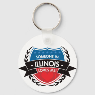 Chaveiro Alguém em Illinois ama-me