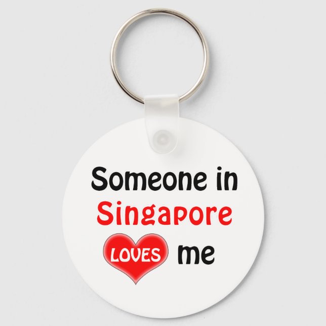 Chaveiro Alguém em Singapura me ama (Frente)