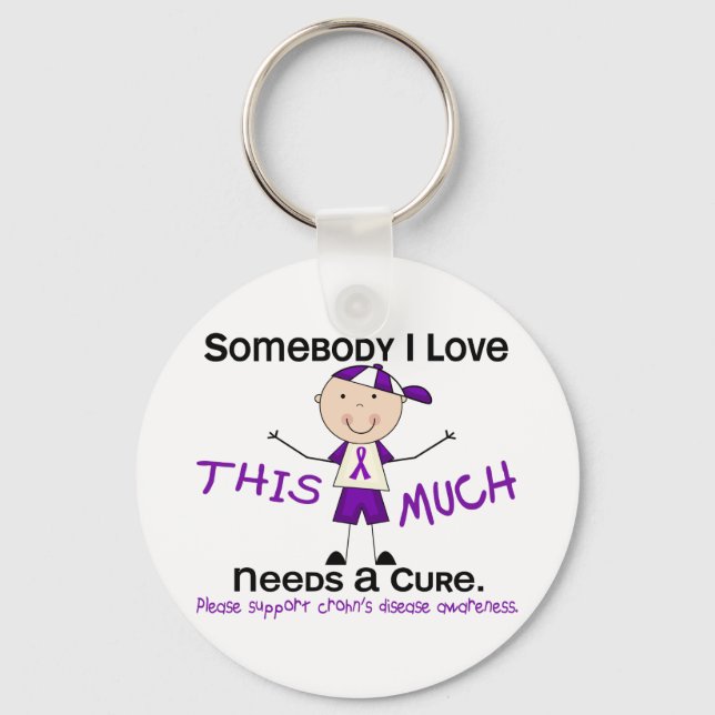 Chaveiro Alguém Que Amo - Doença Crohns (Menino) (Frente)