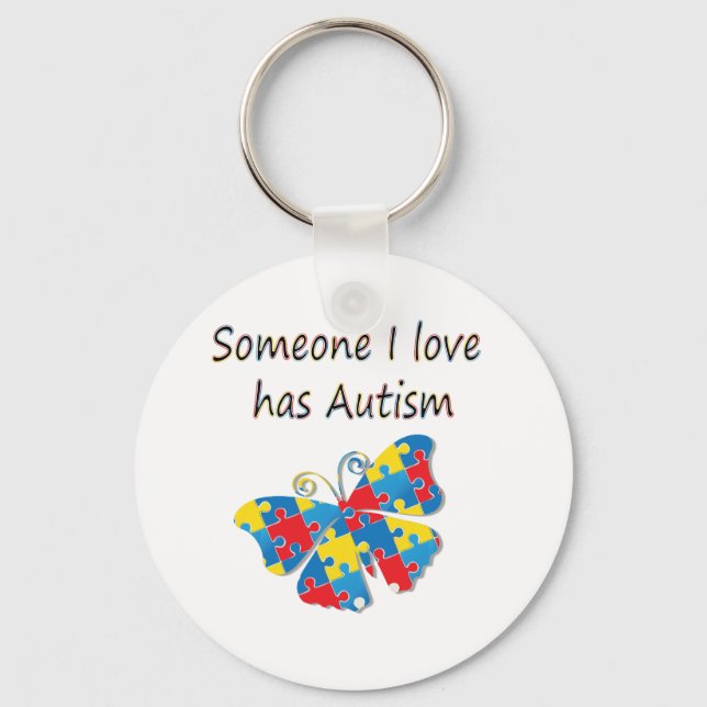 Chaveiro Alguém que amo tem autismo (multi) (Frente)