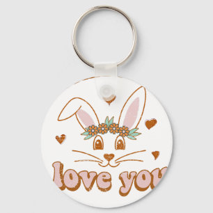 Chaveiro algum coelhinho te ama, retrô, vintage