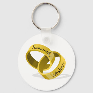 Chaveiro Alianças de casamento de bloqueio - nomes feitos