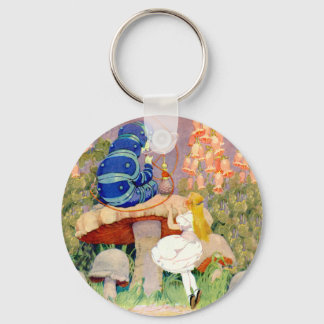 Chaveiro Alice busca conselhos da lagarta