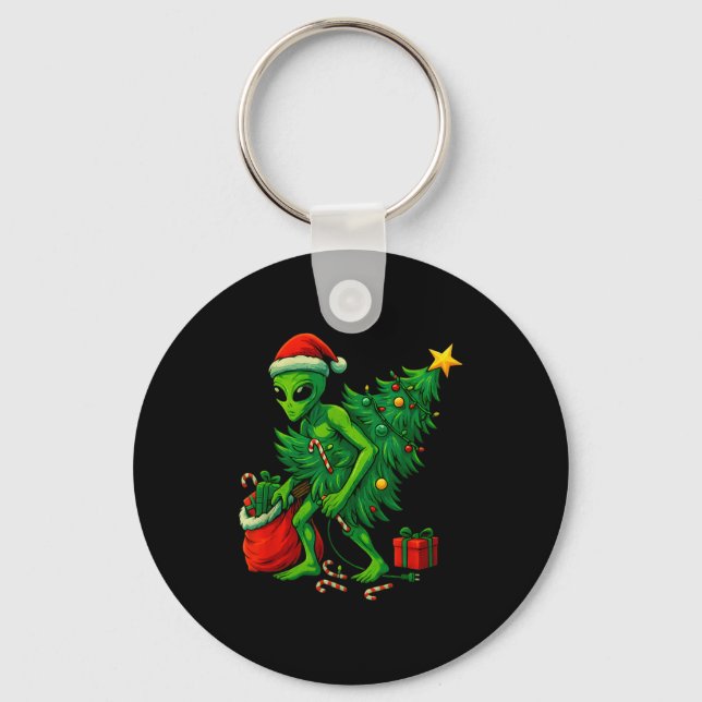 Chaveiro Alien Christmas Tree Lights Xmas Boys Men  (Frente)