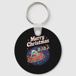 Chaveiro Alienígena engraçada Trio Feliz de Natal Feio Sant