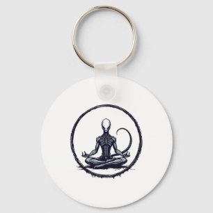 Chaveiro Alienígena Meditando Paródia de Terror de Ficção C