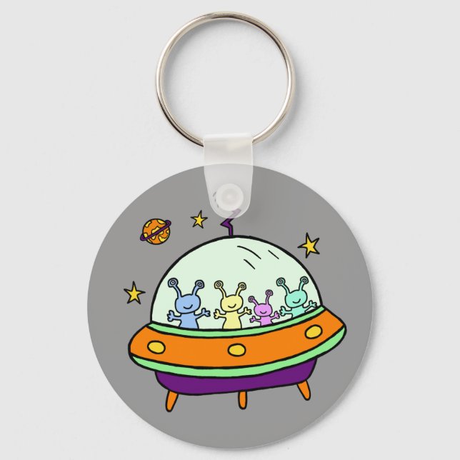 Chaveiro Aliens amigáveis (Frente)
