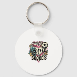 Chaveiro Alimentado Por Café E Futebol Design De Camiseta V