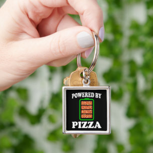 Chaveiro Alimentado Por Pizza - Camisa Divertida de Pizza