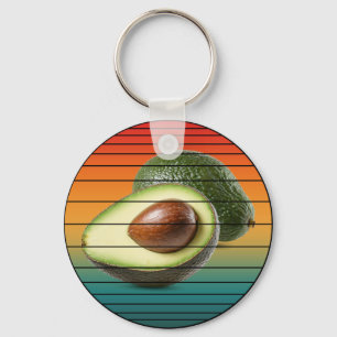 Chaveiro Alimento vegetariano de fruta de abacate vintage