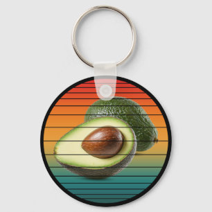 Chaveiro Alimento vegetariano de fruta de abacate vintage