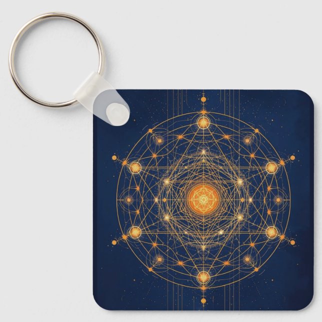 Chaveiro Alinhamento Estelar: A Geometria da Luz Interior (Frente)