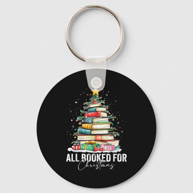 Chaveiro All Booked For Christmas Coquette Books Teacher Xm (Frente)