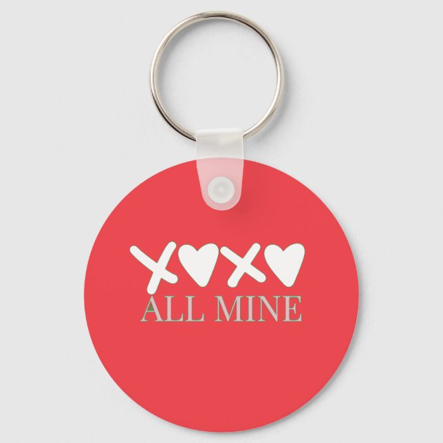 Chaveiro ALL MINE XOXO Valentine Shirt - Minimal Love Desig (Frente)