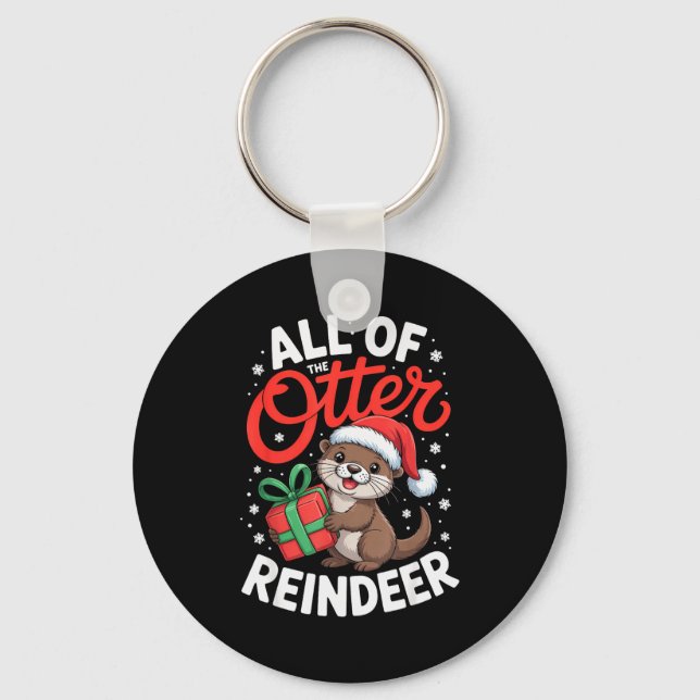 Chaveiro All Of The Otter Reindeer, Sea Otter Christmas Paj (Frente)