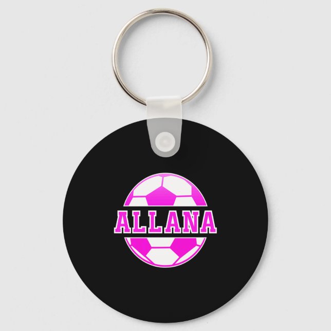 Chaveiro Allana Name Girls Soccer Play Football Sports Fan  (Frente)