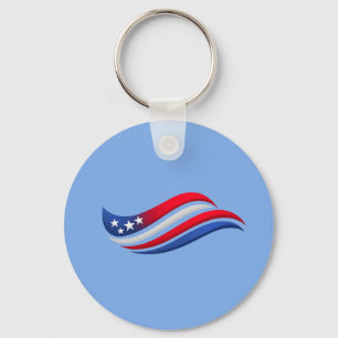 Chaveiro Almofada USA Stars & Stripes Wave   Vermelho Branc