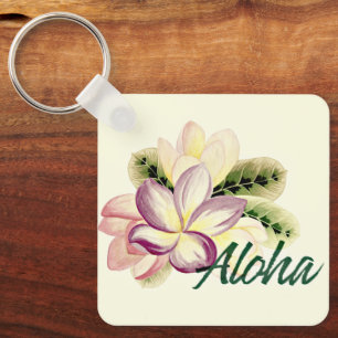 Chaveiro Aloha Bonito Plumeria Island Floral