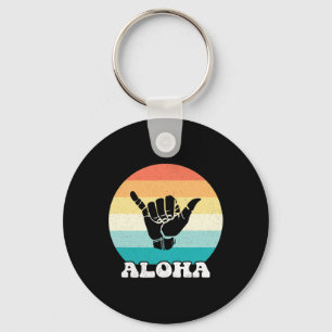Chaveiro Aloha Havaí Ilha Havaiana Sinal de Mão Shaka Retro