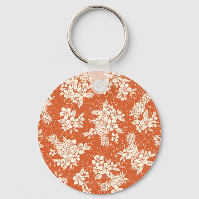 Chaveiro Aloha Spirit: Hibiscus-Pineapple Harmony. (Frente)