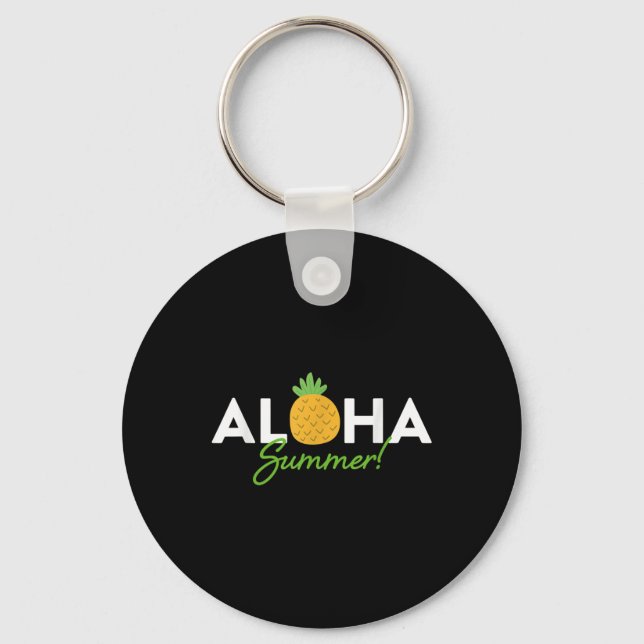 Chaveiro Aloha Summer _ Pineapple Lover Cute Funny Hola Vac (Frente)