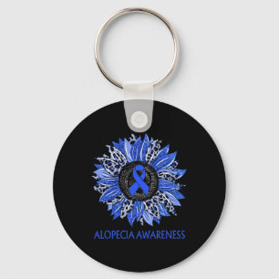 Chaveiro Alopecia de girassol Sensibilização Blue Ribbon Su